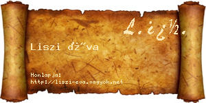 Liszi Éva névjegykártya